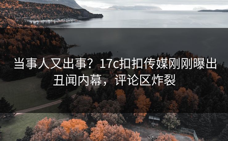 当事人又出事？17c扣扣传媒刚刚曝出丑闻内幕，评论区炸裂