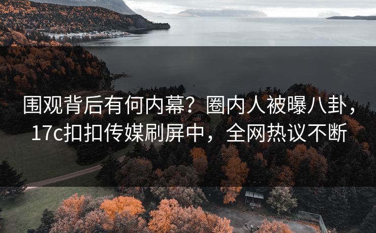 围观背后有何内幕？圈内人被曝八卦，17c扣扣传媒刷屏中，全网热议不断